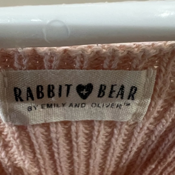 Rabbit + bear Pink Knit Overalls 3-6m - Picture 2 of 3